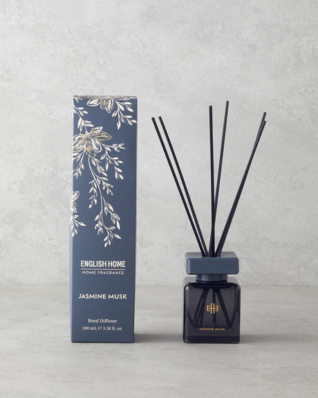 Jasmine Musk Reed Diffuser Set - Professional Home Fragrance - Long Lasting Aroma