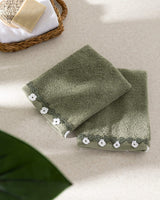 Jeanne 100% Cotton Hand Towel Set of 2 with Crochet Trim - TryAladdin