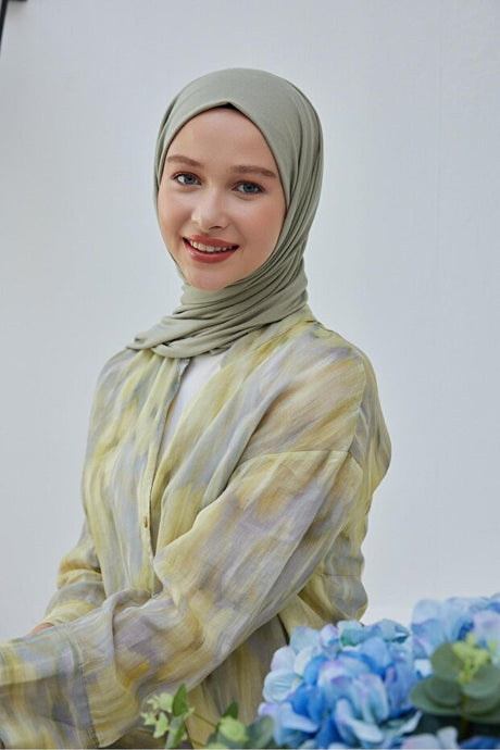 Jersey Shawl - Pale Green, Soft & Flexible - TryAladdin