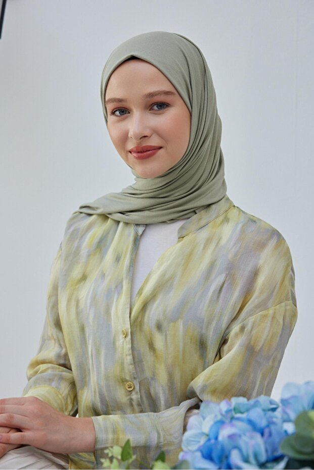 Jersey Shawl - Pale Green, Soft & Flexible - TryAladdin