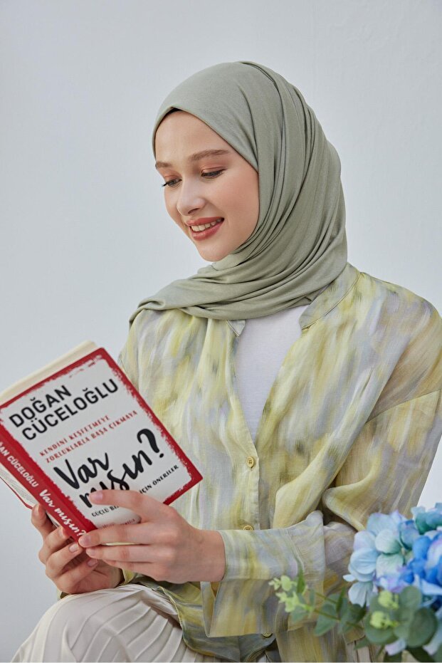 Jersey Shawl - Pale Green, Soft & Flexible - TryAladdin