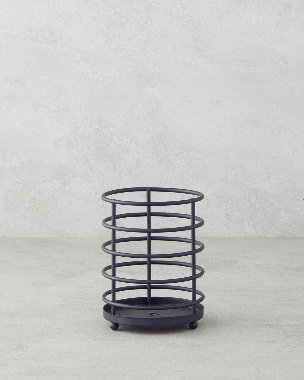 Porte-essuie-tout en métal noir de qualité professionnelle — accessoire de cuisine
