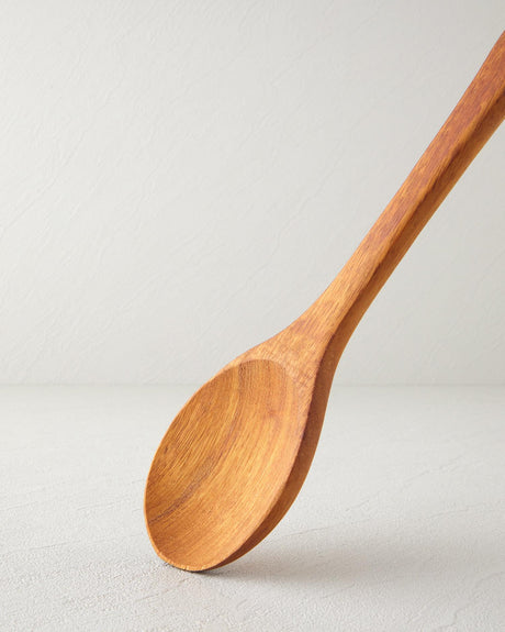 Professional Iroko Wood Double Serving Utensil Set Brown