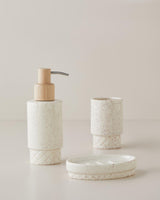 Premium Beige Bathroom Accessory Set 3 Piece Decor Collection