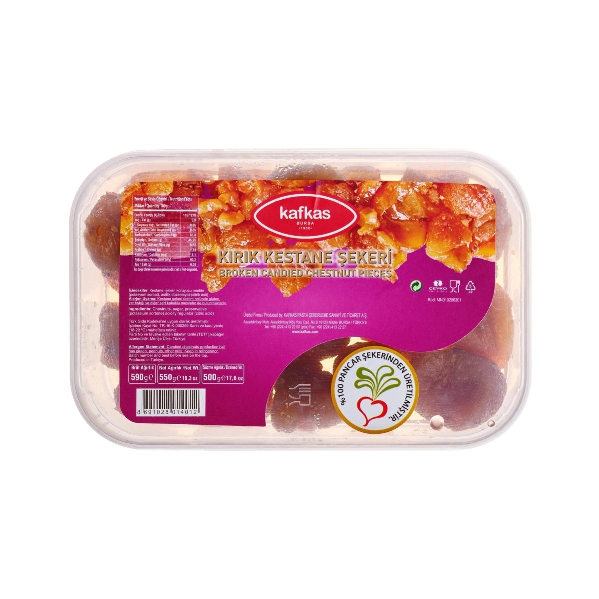 Kafkas Premium Candied Chestnut Broken Pieces - 500g - TryAladdin
