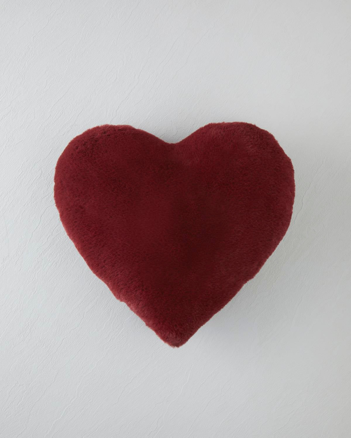 Premium Plush Heart Decorative Cushion Burgundy