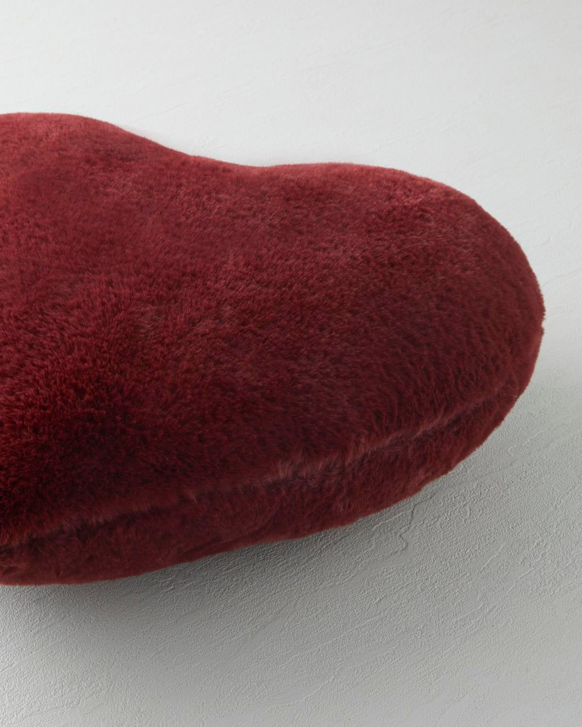 Premium Plush Heart Decorative Cushion Burgundy