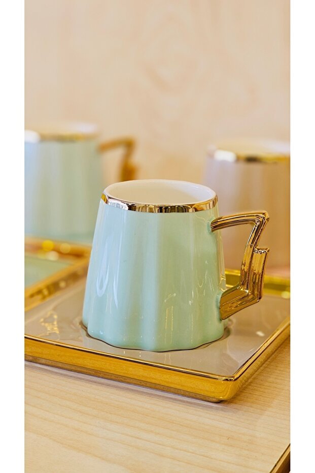 Kanova Premium Turkish Porcelain Coffee Cup Set - 6 Person, 12 Piece - TryAladdin