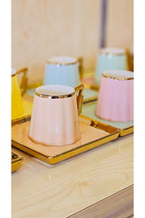 Kanova Premium Turkish Porcelain Coffee Cup Set - 6 Person, 12 Piece - TryAladdin