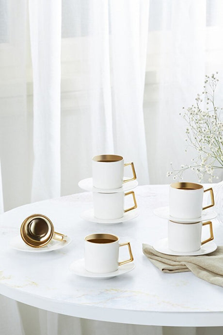 Karaca Amur Premium Turkish Coffee Cup Set - 6 Piece, 110ml - TryAladdin