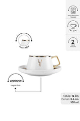 Karaca Aries Premium Turkish Coffee Cup Set - 2 Cups x 100ml - TryAladdin