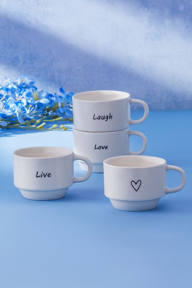 Karaca Artisan 4 - Person Espresso Coffee Set - 4x 100ml Capacity - TryAladdin