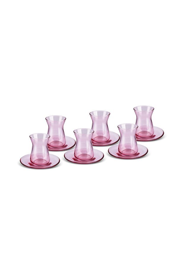 Karaca Barbara Premium Pink Tea Set - 12 Piece - TryAladdin