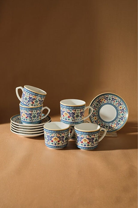 Karaca Beylerbeyi Premium Turkish Coffee Cup Set - 6 Pieces x 80ml - TryAladdin