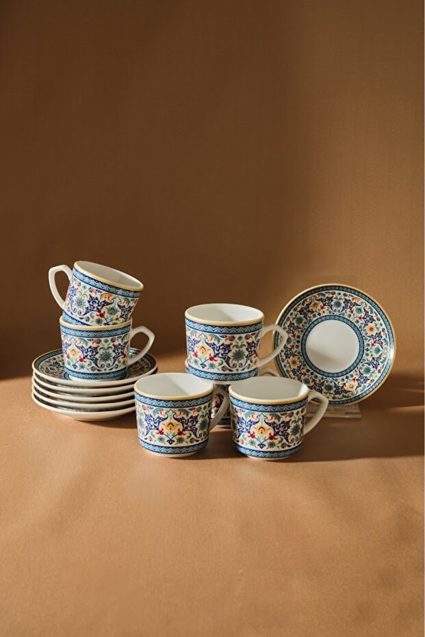 Karaca Beylerbeyi Premium Turkish Coffee Cup Set - 6 Pieces x 80ml - TryAladdin