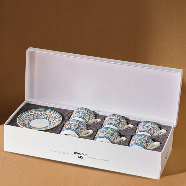 Karaca Beylerbeyi Premium Turkish Coffee Cup Set - 6 Pieces x 80ml - TryAladdin