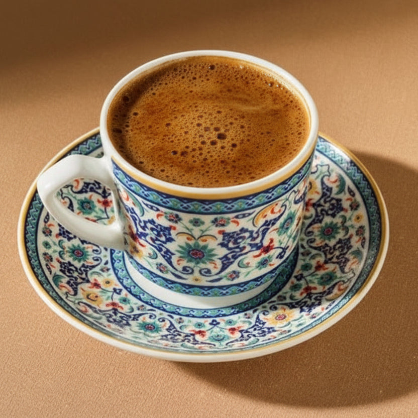 Karaca Beylerbeyi Premium Turkish Coffee Cup Set - 6 Pieces x 80ml - TryAladdin