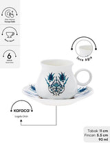 Karaca Bursa Premium Turkish Coffee Cup Set - 6 Piece - 90ml - TryAladdin