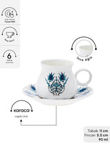 Karaca Bursa Premium Turkish Coffee Cup Set - 6 Piece - 90ml - TryAladdin