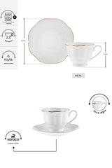 Karaca Can Design 6 - Person Traditional Turkish Coffee Cup Set - 90ml - TryAladdin