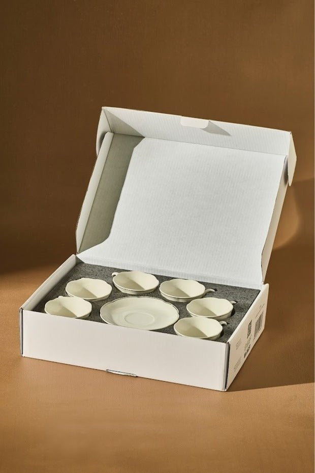 Karaca Can Design 6 - Person Traditional Turkish Coffee Cup Set - 90ml - TryAladdin