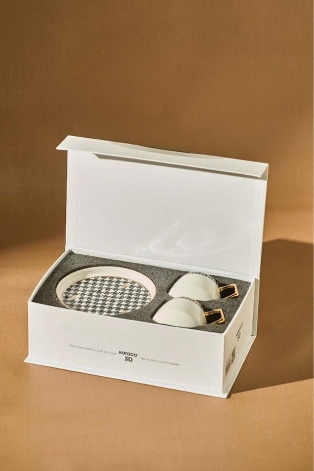 Karaca Elegant Crow's Foot Turkish Coffee Cup Set - 2 - Piece Set - 100ml - TryAladdin