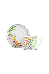 Karaca Fiore Premium Turkish Coffee Cup & Saucer Set - 105ml - TryAladdin