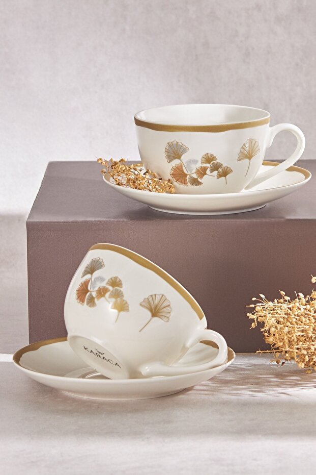 Karaca Ginko Elegant Turkish Tea Cup Set for 2 - 2 Piece Set - TryAladdin