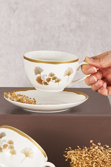 Karaca Ginko Elegant Turkish Tea Cup Set for 2 - 2 Piece Set - TryAladdin