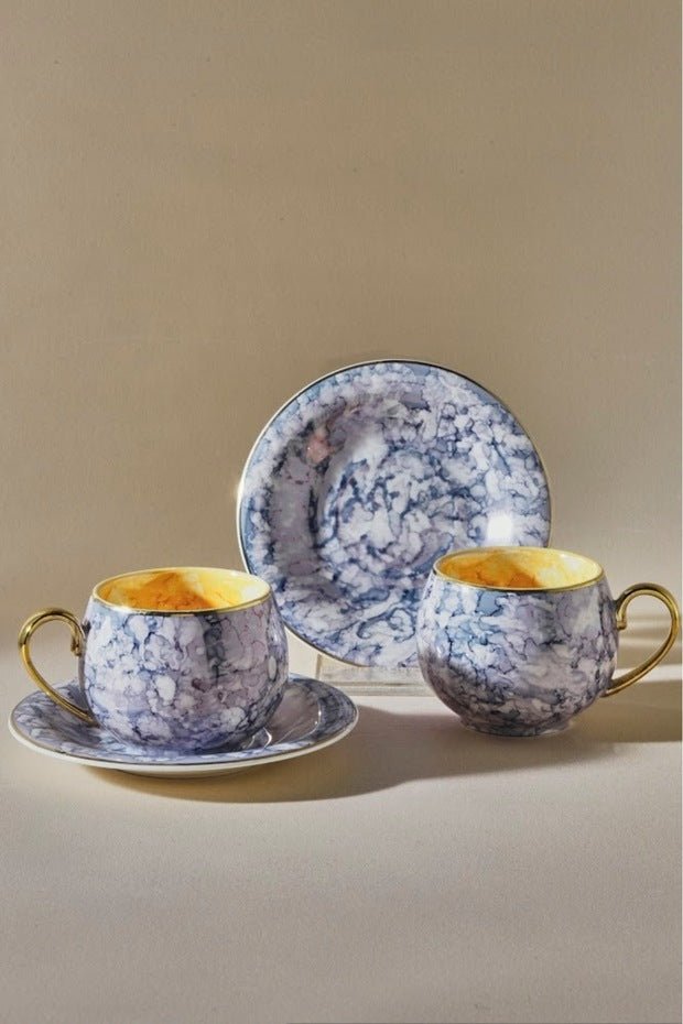 Karaca Gloss Double Porcelain Coffee Cup Set - 2 Piece, 150ml - TryAladdin