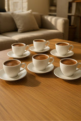 Karaca Lisa Premium Turkish Coffee Espresso Cup Set - 6 Pieces, 90ml - TryAladdin