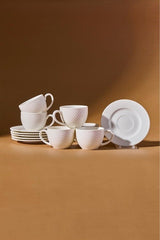 Karaca Lisa Premium Turkish Coffee Espresso Cup Set - 6 Pieces, 90ml - TryAladdin