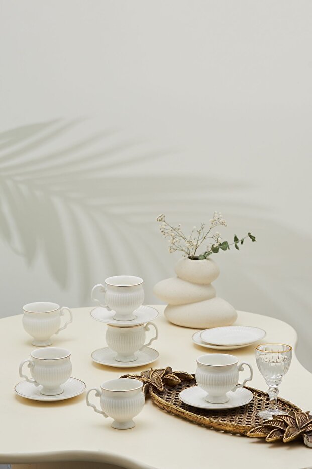 Karaca Malta Premium Turkish Coffee Set - 12 - Piece, 100ml Capacity - TryAladdin