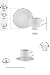 Karaca Malta Premium Turkish Coffee Set - 12 - Piece, 100ml Capacity - TryAladdin