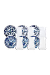 Karaca Mavili Premium Blue Porcelain Tea Set - 12 Pieces - TryAladdin