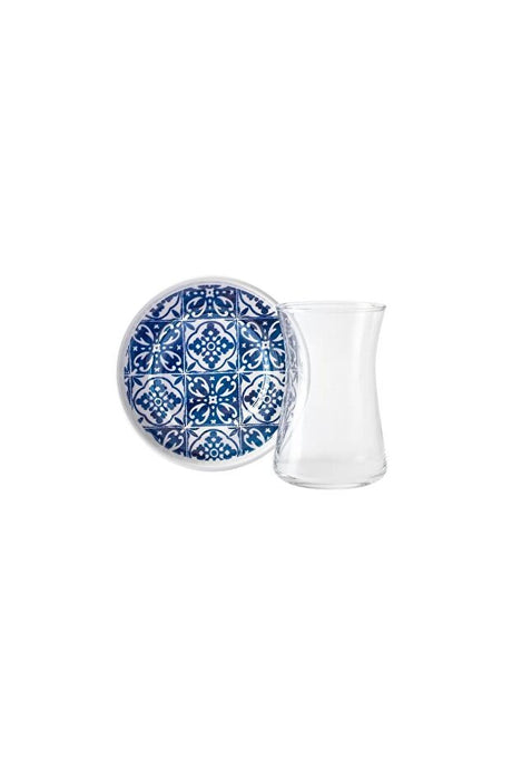 Karaca Mavili Premium Blue Porcelain Tea Set - 12 Pieces - TryAladdin