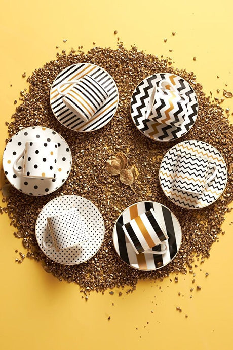 Karaca Nossa Premium Turkish Coffee Cup Set - 6 Piece, 80mL Capacity - TryAladdin