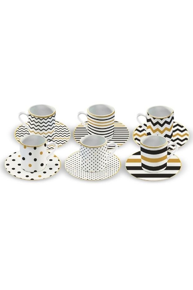 Karaca Nossa Premium Turkish Coffee Cup Set - 6 Piece, 80mL Capacity - TryAladdin