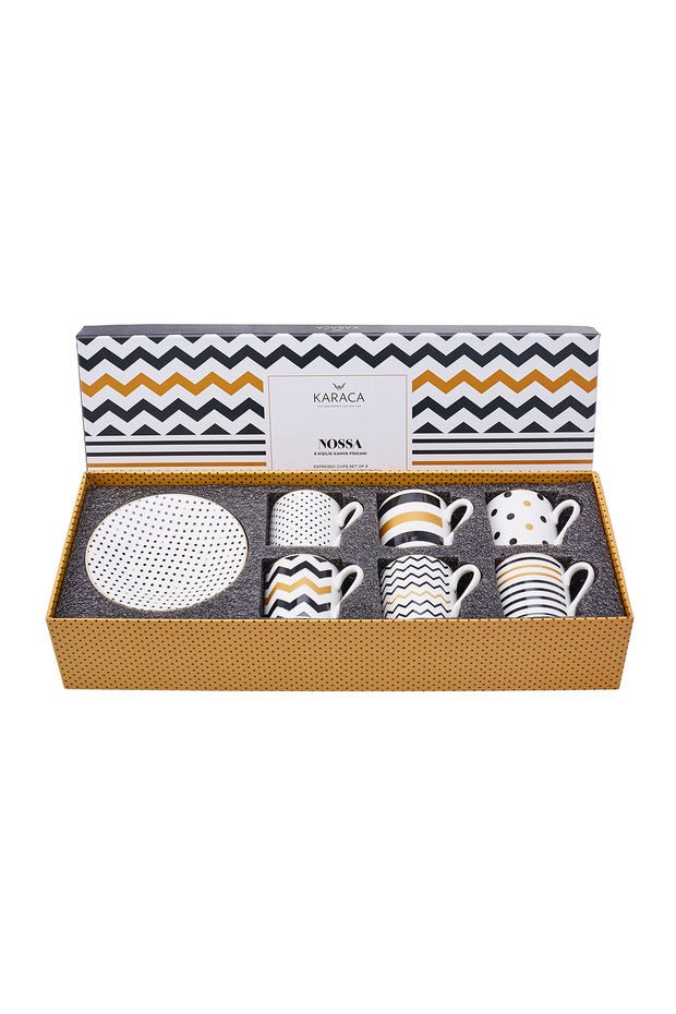 Karaca Nossa Premium Turkish Coffee Cup Set - 6 Piece, 80mL Capacity - TryAladdin
