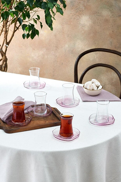 Karaca Petunya Premium Turkish Tea Set - 12 - Piece - TryAladdin