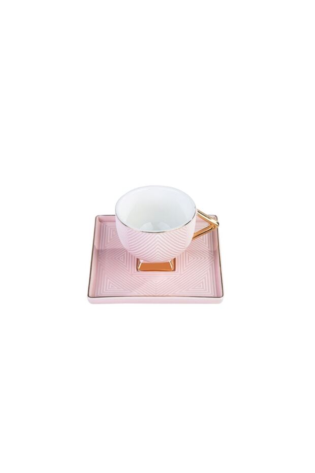 Karaca Premium Art Deco Porcelain Coffee Cup Set - 2 Person - 80ml Cups - TryAladdin