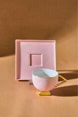 Karaca Premium Art Deco Porcelain Coffee Cup Set - 2 Person - 80ml Cups - TryAladdin