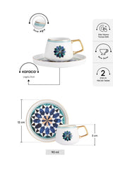 Karaca Premium Roman 2 - Person Turkish Coffee Cup Set - 90ml - TryAladdin