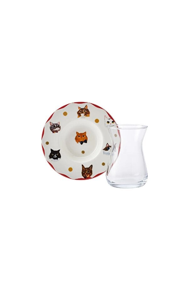 Karaca Professional Cat Motif Turkish Tea Set - 12 - Piece - TryAladdin