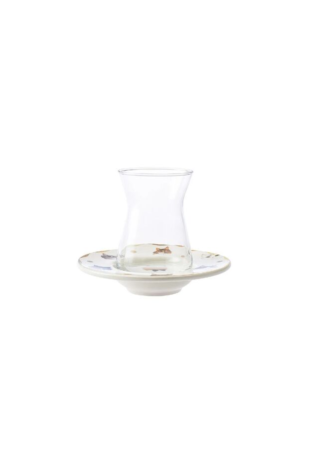 Karaca Professional Cat Motif Turkish Tea Set - 12 - Piece - TryAladdin