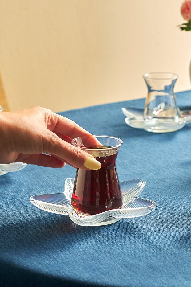 Karaca Professional Turkish Porcelain Luster Tea Set - 6 Person, 12 Piece - TryAladdin