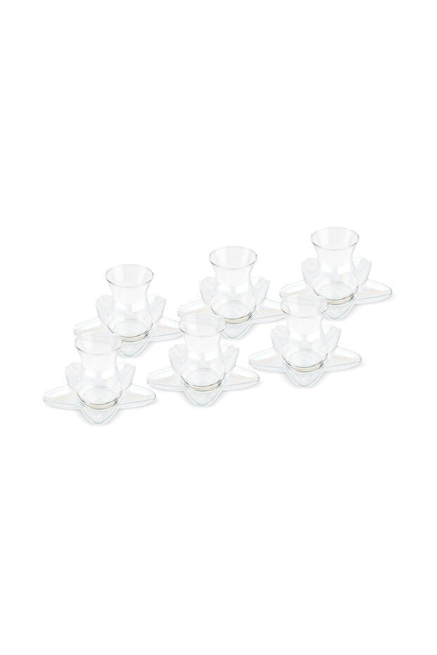 Karaca Professional Turkish Porcelain Luster Tea Set - 6 Person, 12 Piece - TryAladdin