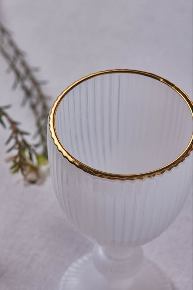 Karaca Rocco Professional Gold Rimmed Turkish Coffee Side Glasses Set - 6 x 60ml - TryAladdin