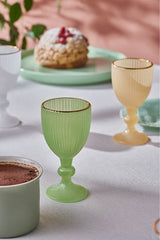 Karaca Rocco Professional Gold Rimmed Turkish Coffee Side Glasses Set - 6 x 60ml - TryAladdin