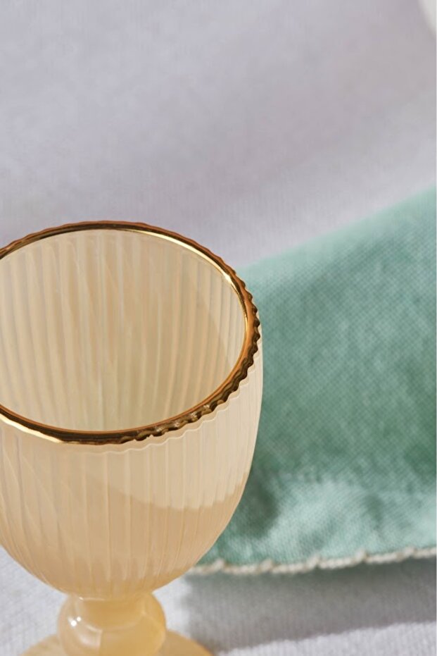 Karaca Rocco Professional Gold Rimmed Turkish Coffee Side Glasses Set - 6 x 60ml - TryAladdin